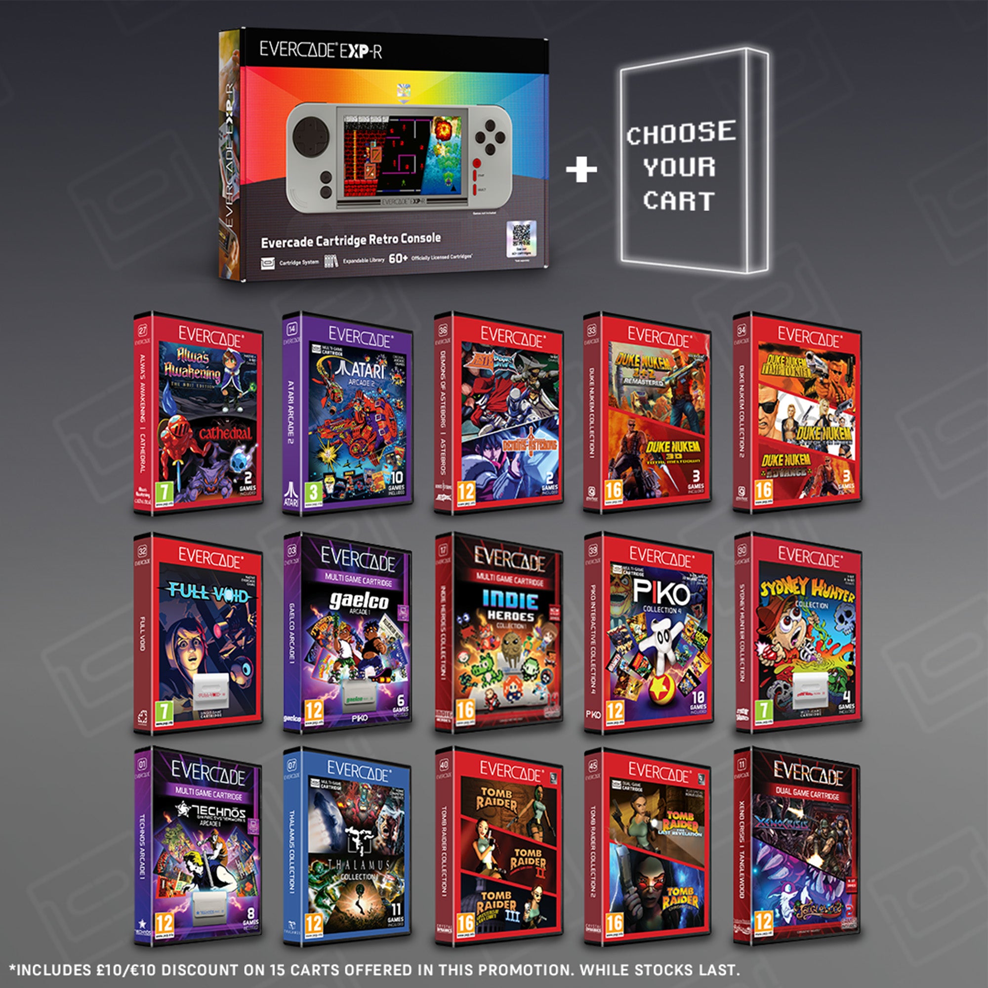 Evercade EXP-R Solo plus Cartridge Bundle