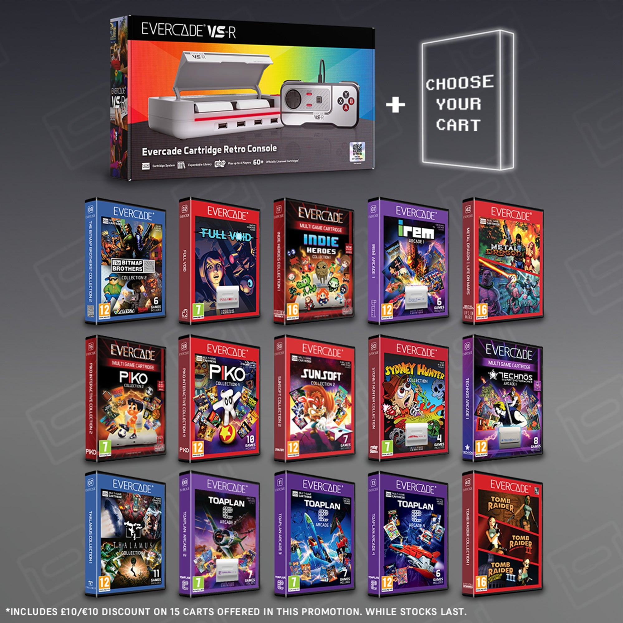 Evercade VS-R Solo plus cartridge Bundle