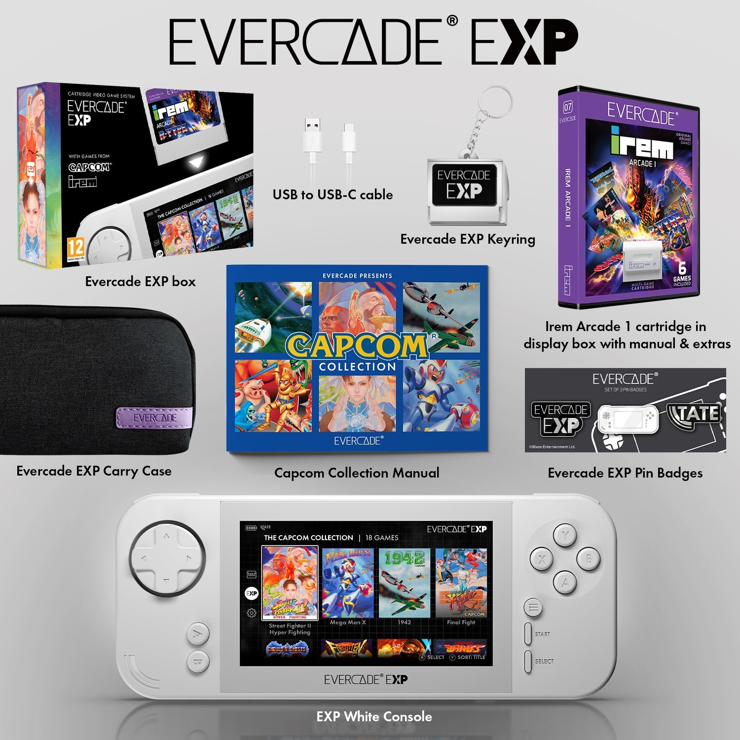 Evercade EXP White Edition Bundle