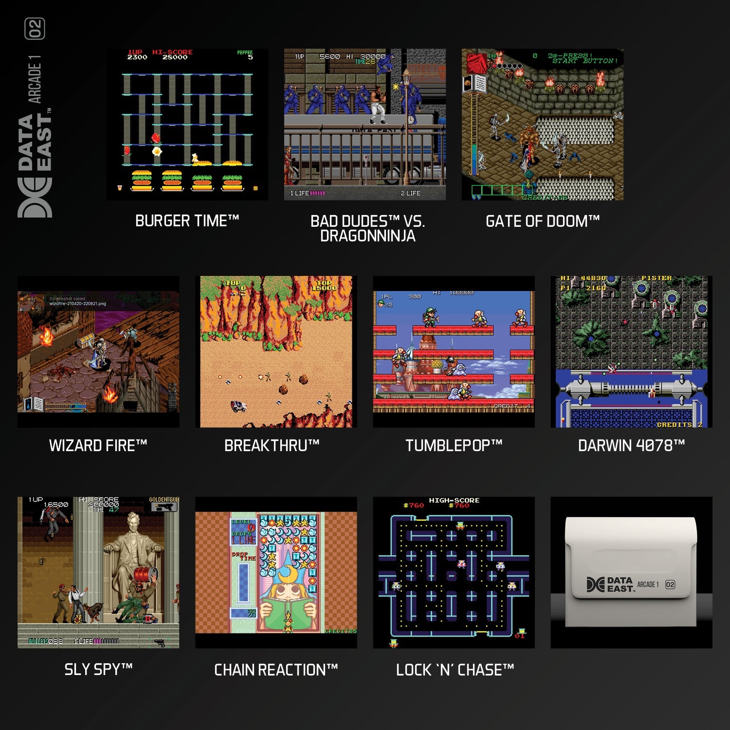 #02 Data East Arcade 1 - Evercade Cartridge