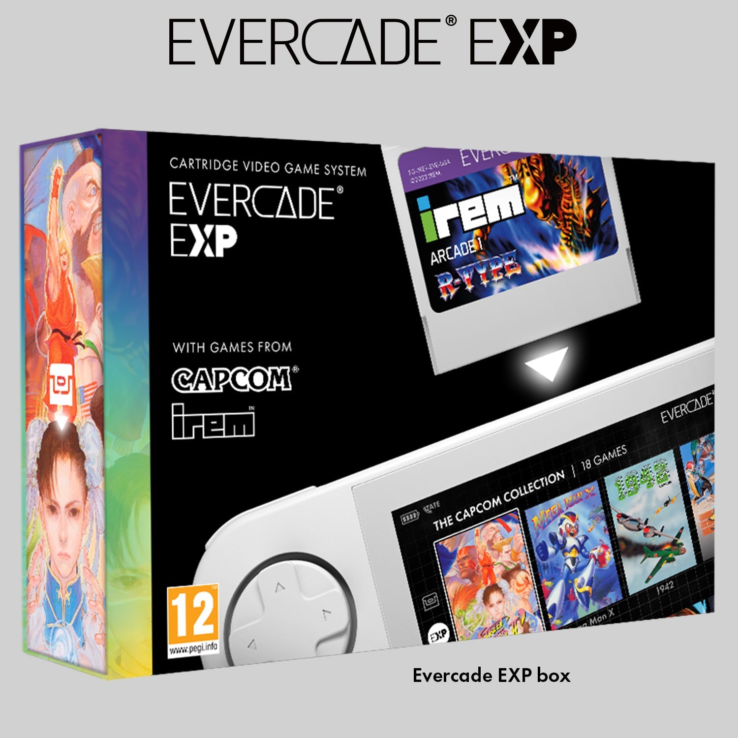 Evercade EXP White Edition with Exclusive Keyring