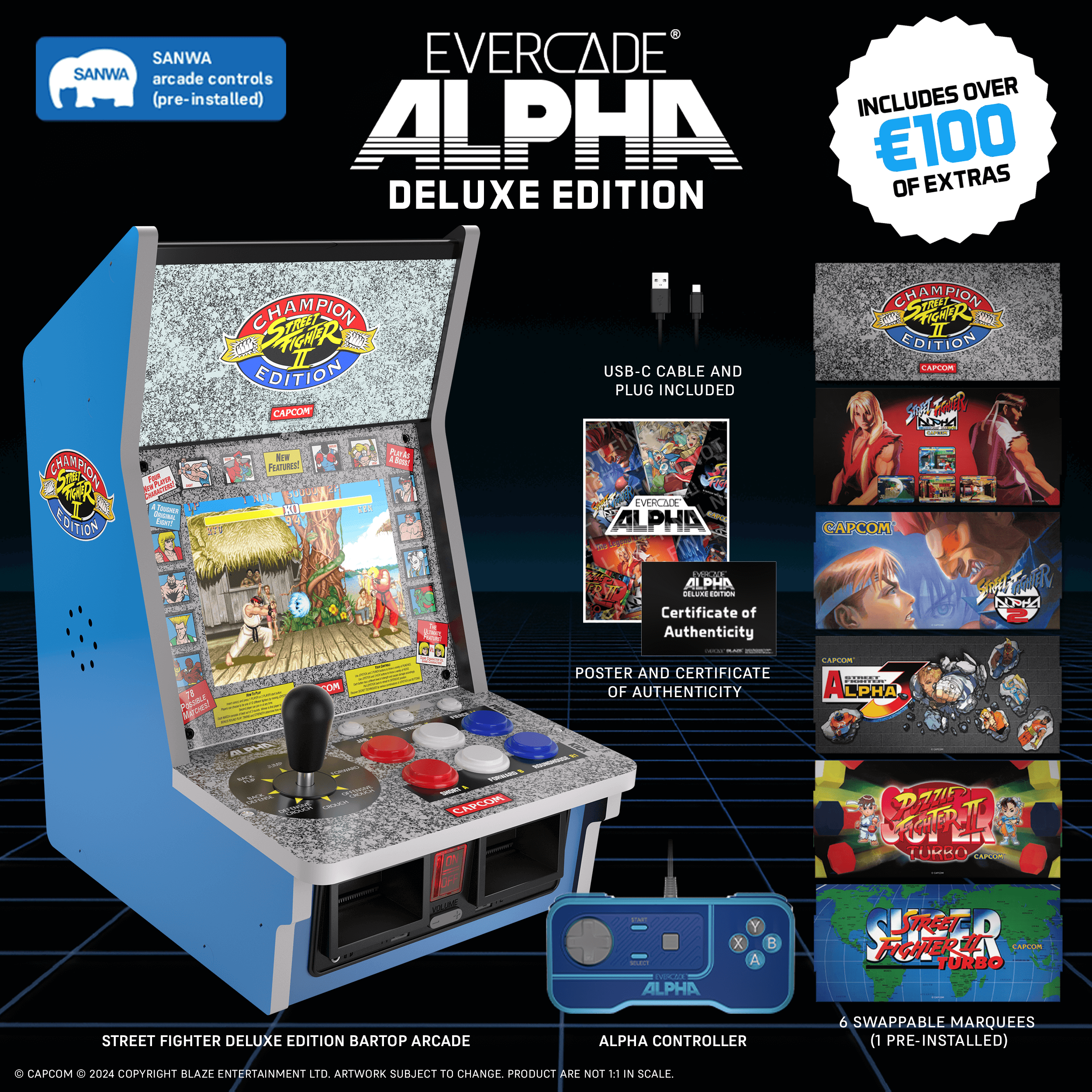 Evercade Alpha Street Fighter™ Deluxe Edition Bartop Arcade