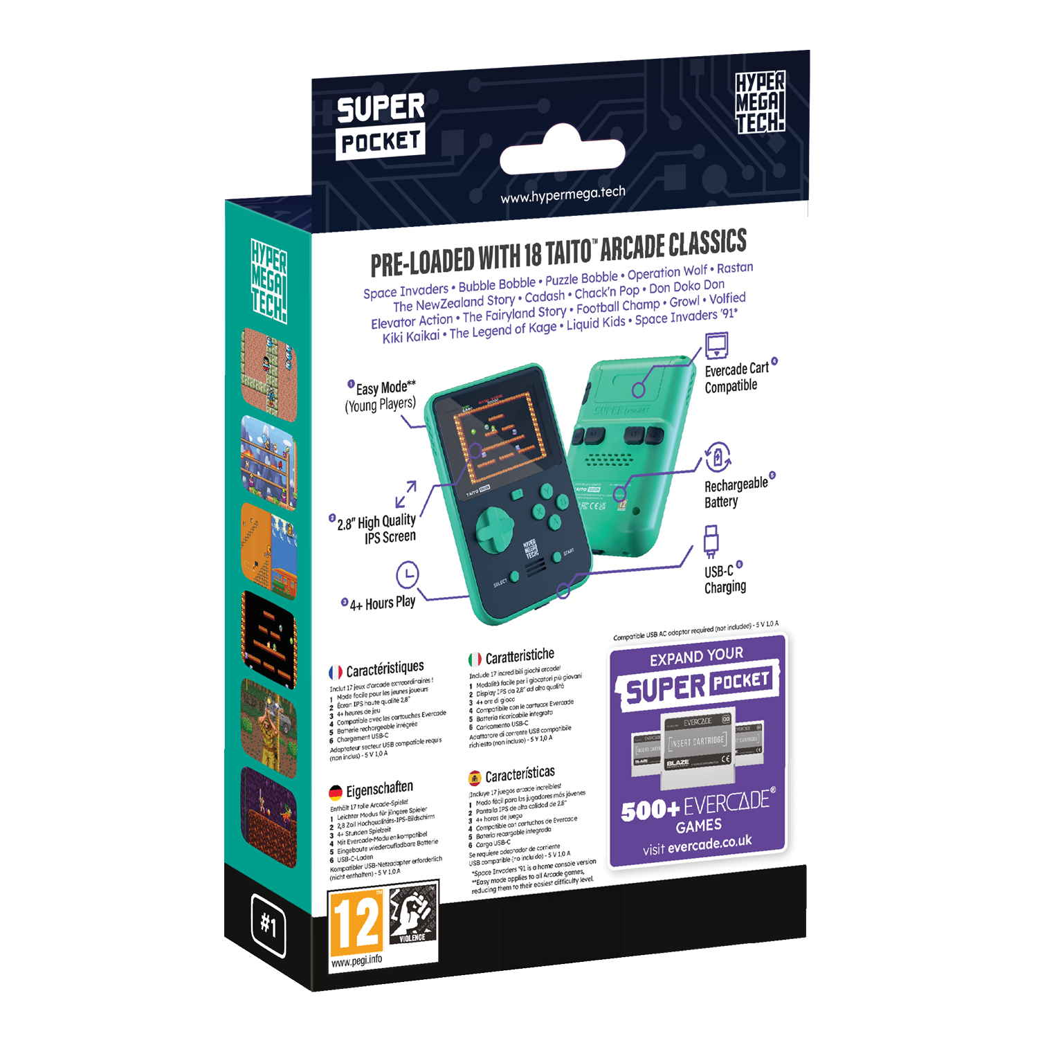 HyperMegaTech! Taito Super Pocket Case Bundle
