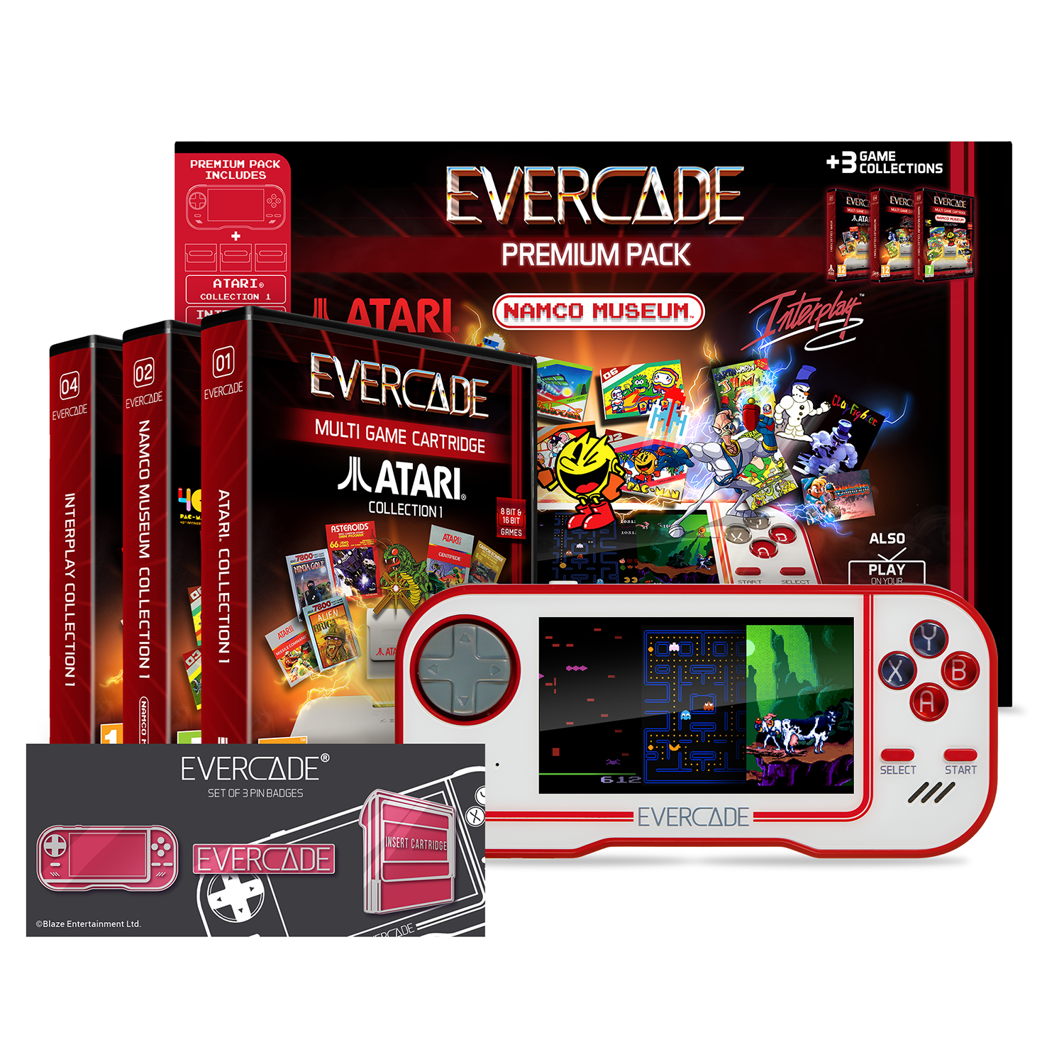 Evercade Handheld Premium Edition - Exclusive Funstock Bundle